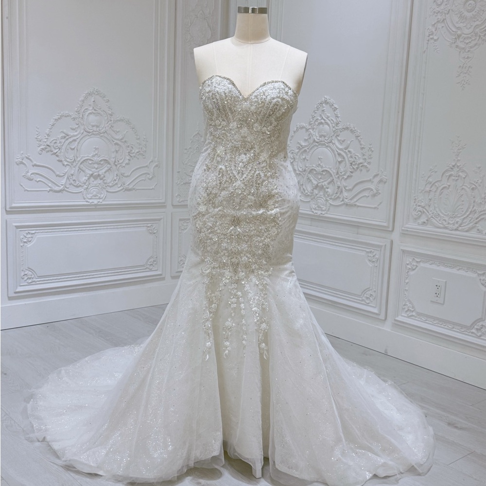 Strapless beading sparkling mermaid Wedding dress